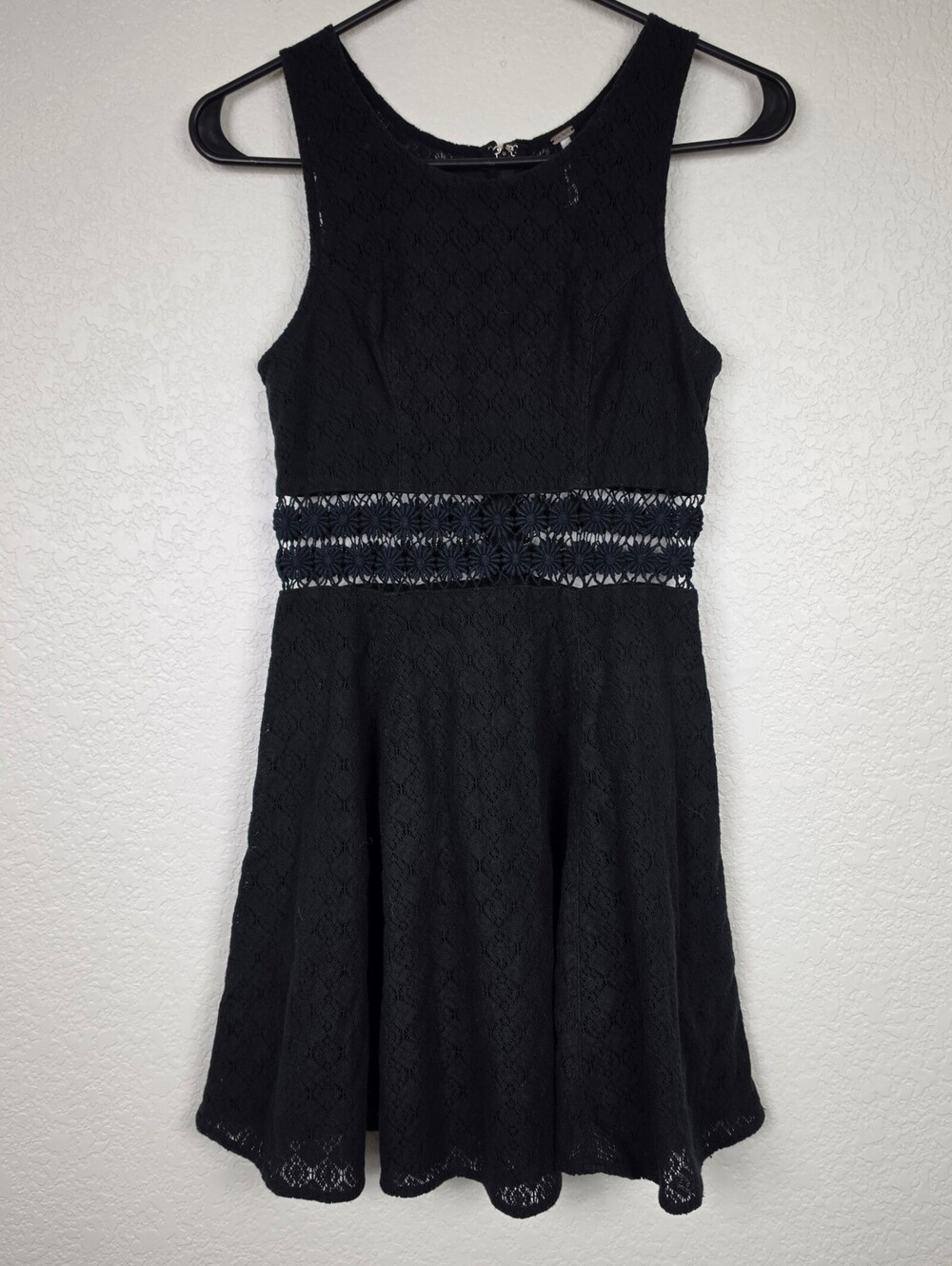Free People Black Floral Size 0 Mini Dress